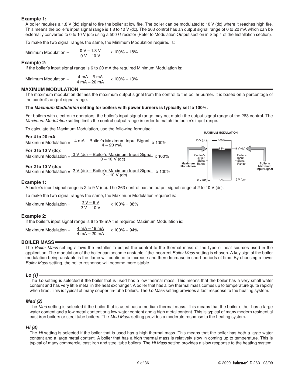 tekmar 263 Boiler Control User Manual | Page 9 / 36