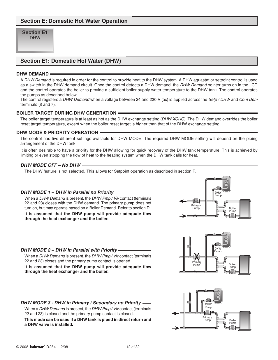 tekmar 264 Boiler Control User Manual | Page 12 / 32