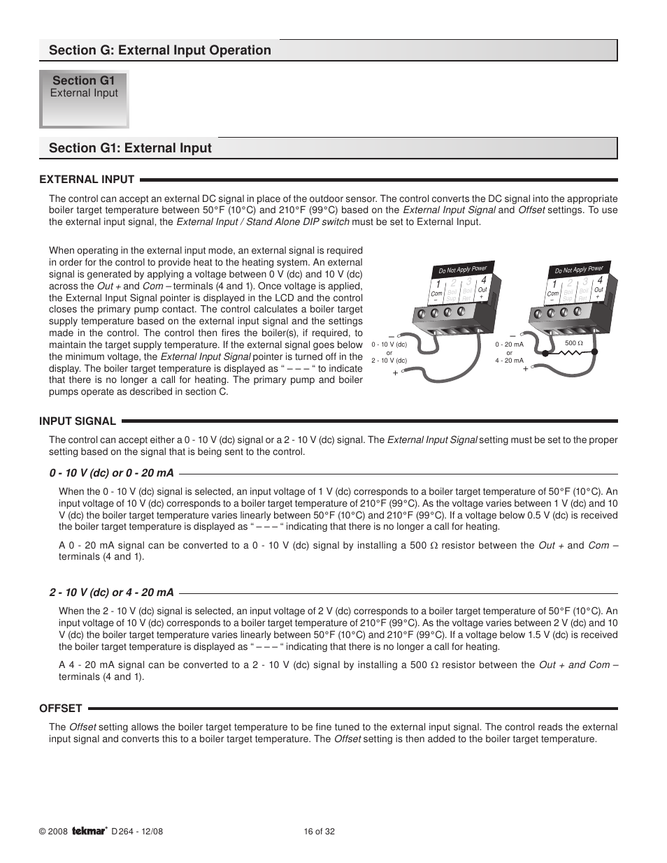 tekmar 264 Boiler Control User Manual | Page 16 / 32