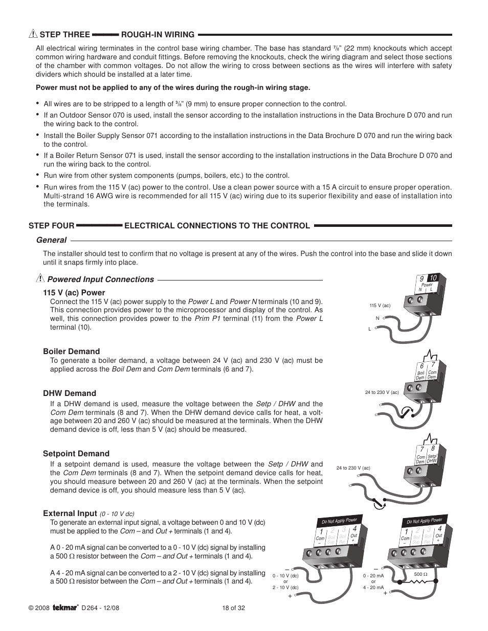 tekmar 264 Boiler Control User Manual | Page 18 / 32