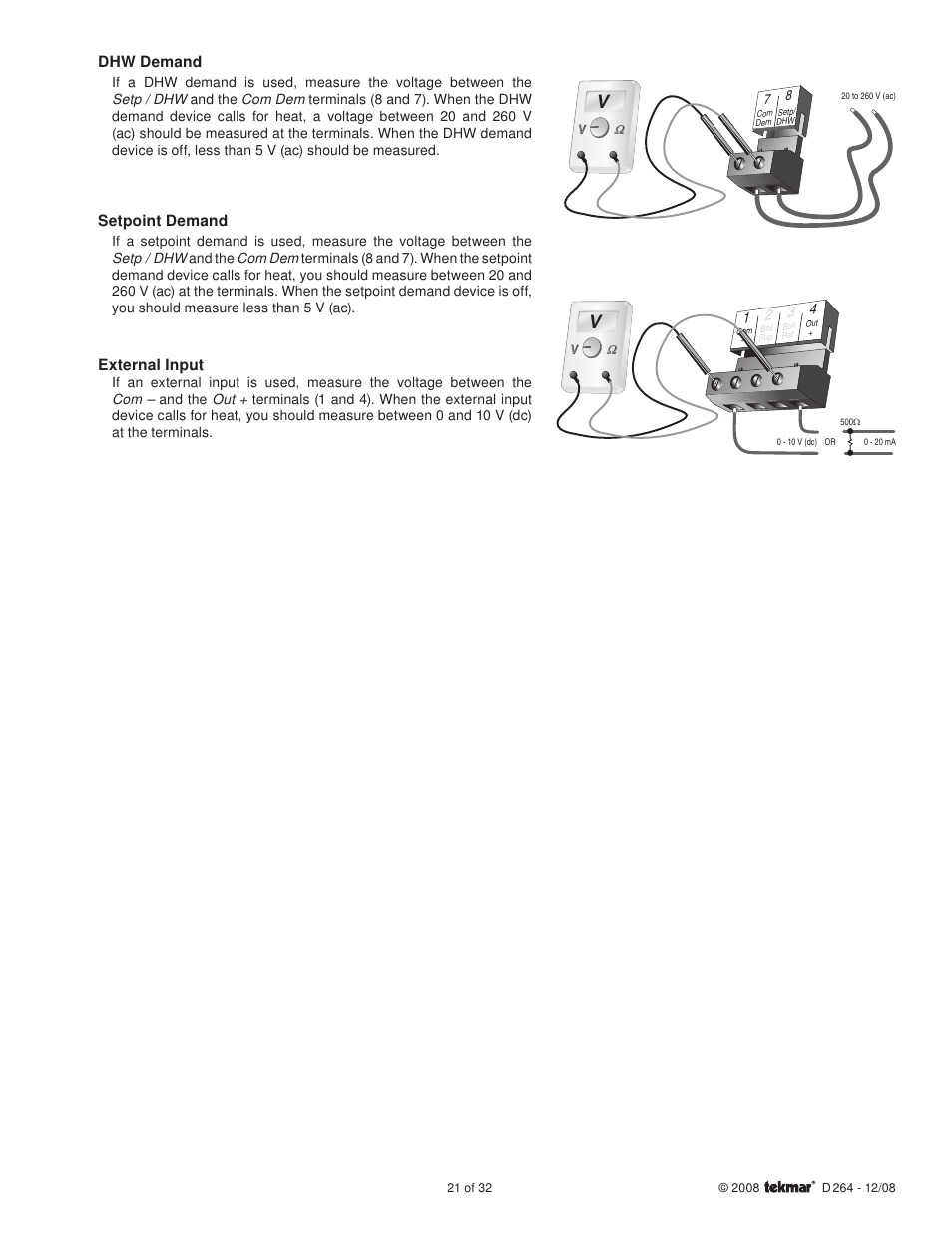 tekmar 264 Boiler Control User Manual | Page 21 / 32