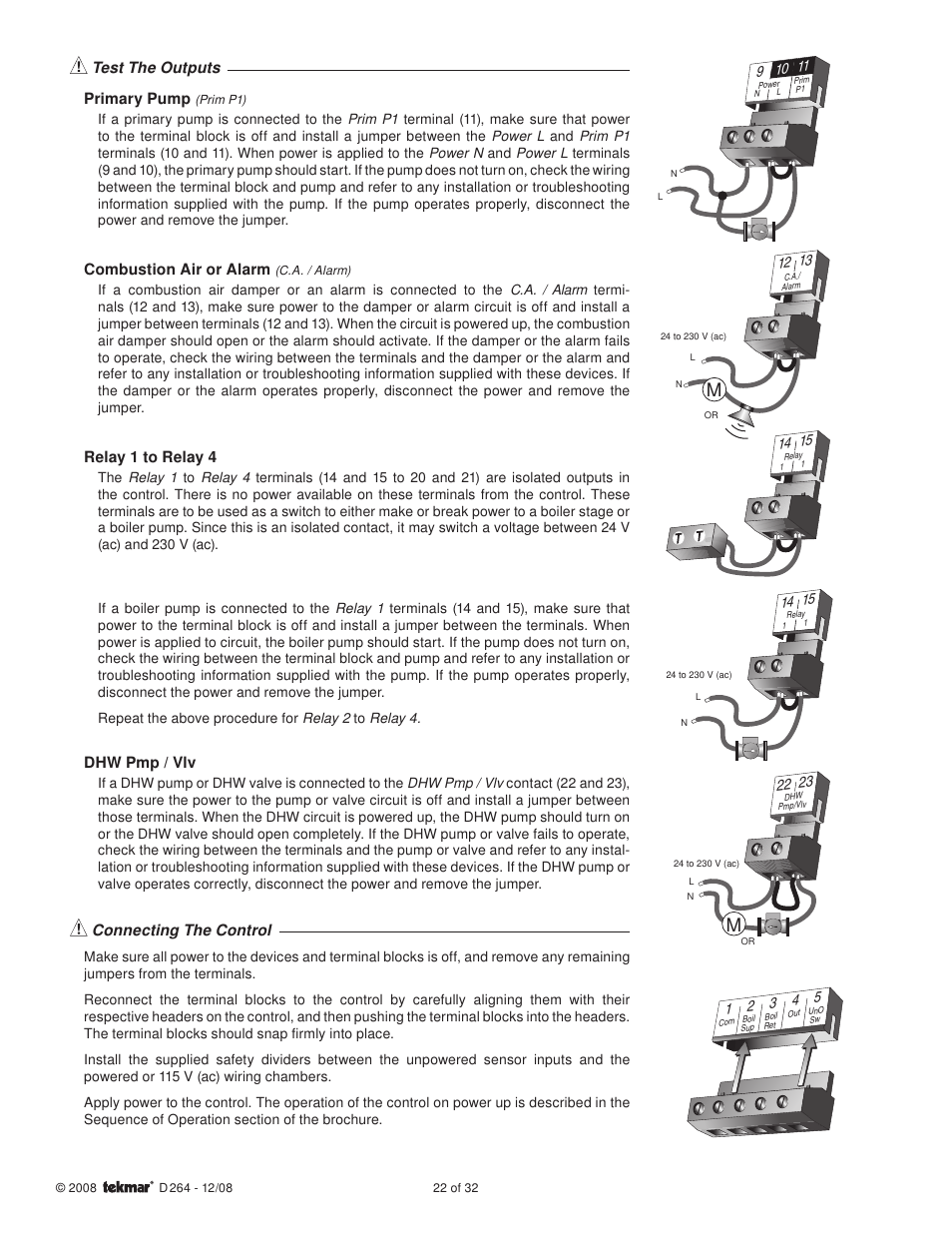 tekmar 264 Boiler Control User Manual | Page 22 / 32