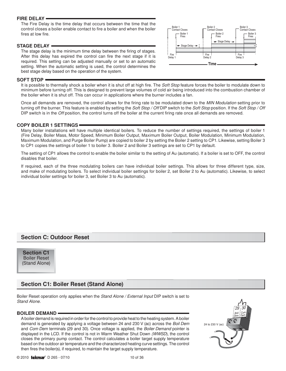 tekmar 265 Boiler Control User Manual | Page 10 / 36