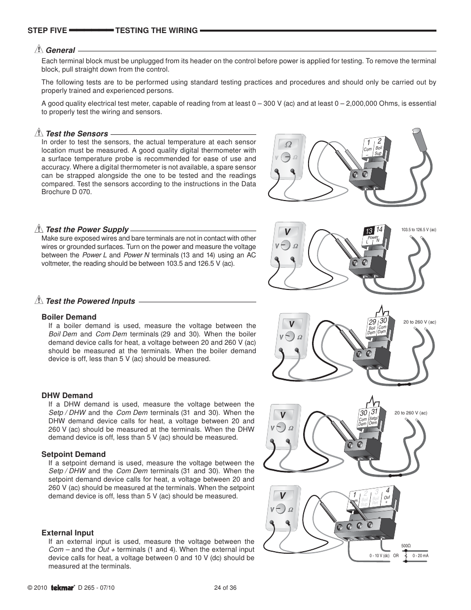 tekmar 265 Boiler Control User Manual | Page 24 / 36