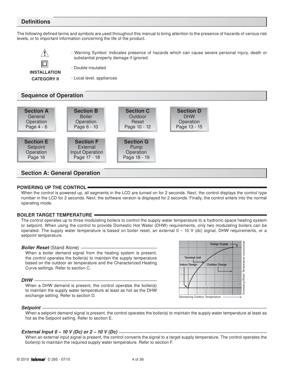 Definitions | tekmar 265 Boiler Control User Manual | Page 4 / 36