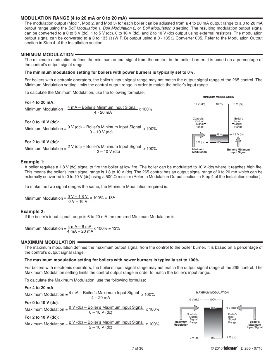 tekmar 265 Boiler Control User Manual | Page 7 / 36