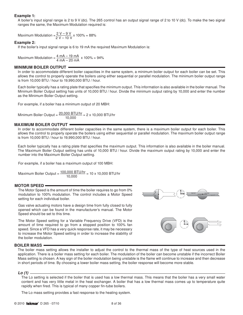 tekmar 265 Boiler Control User Manual | Page 8 / 36