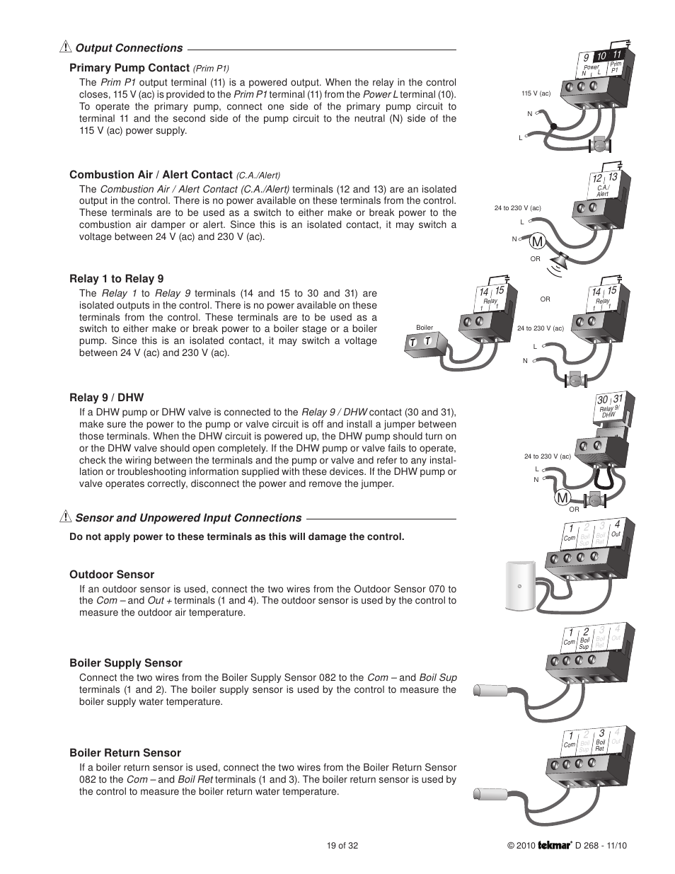 tekmar 268 Boiler Control User Manual | Page 19 / 32