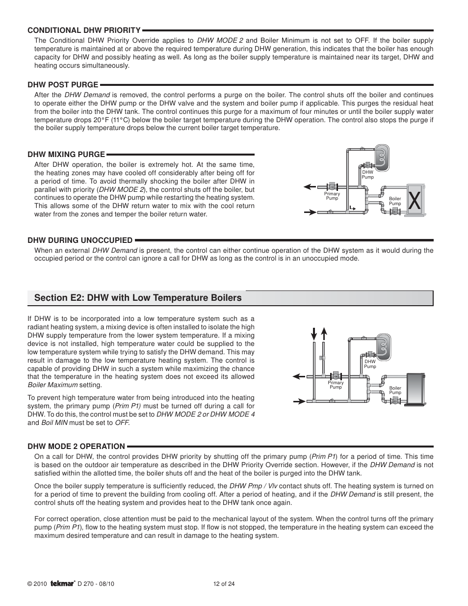 tekmar 270 Boiler Control User Manual | Page 12 / 24