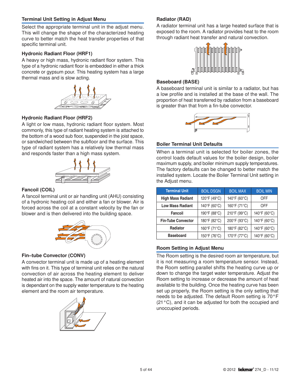 tekmar 274 Boiler Control User Manual | Page 5 / 44