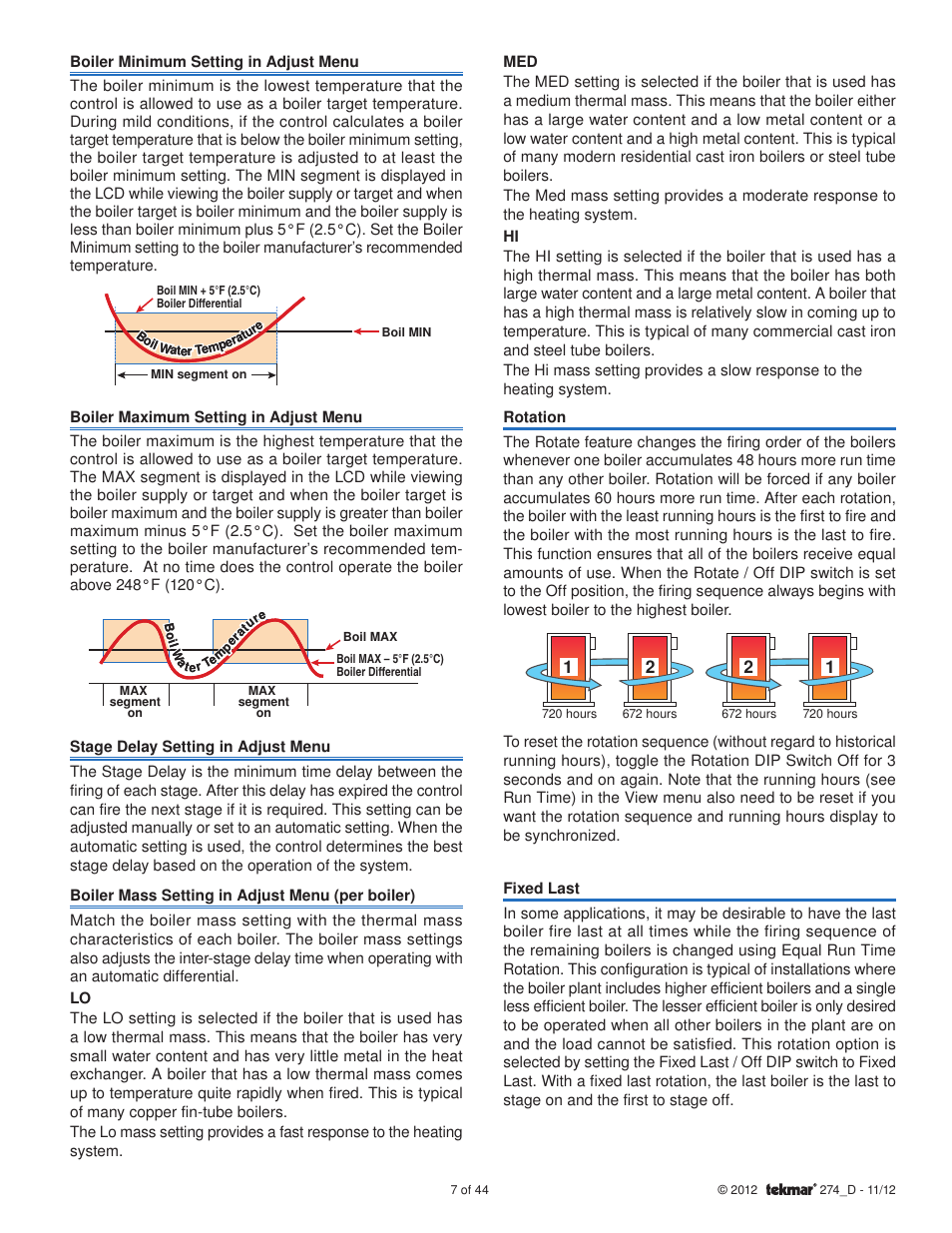 tekmar 274 Boiler Control User Manual | Page 7 / 44