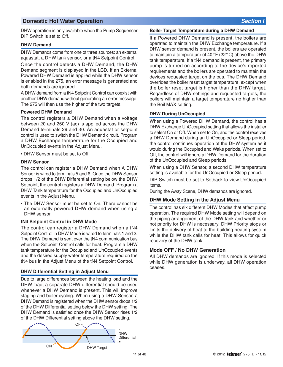 tekmar 275 Boiler Control User Manual | Page 11 / 48