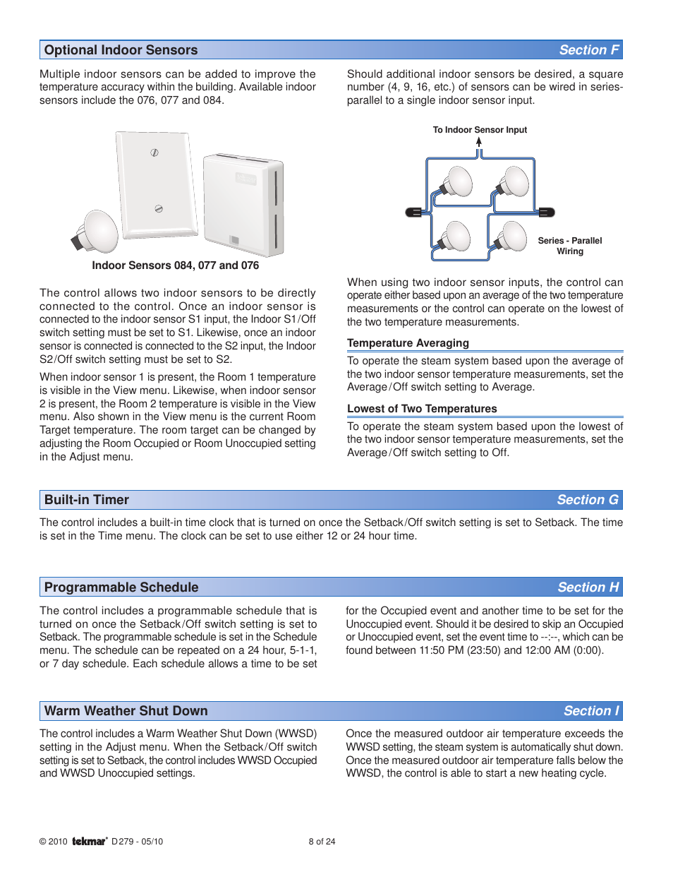 tekmar 279 Steam Control User Manual | Page 8 / 24