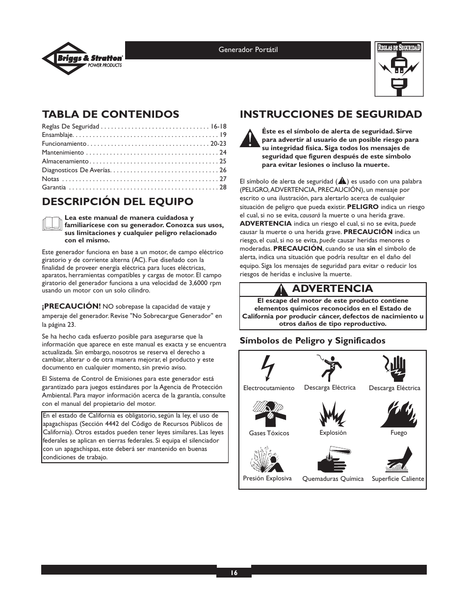 Briggs & Stratton 01971 User Manual | Page 16 / 37