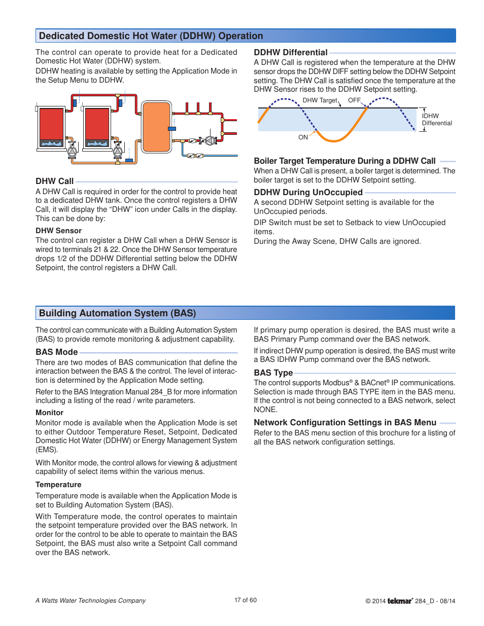 tekmar 284 Boiler Control User Manual | Page 17 / 60