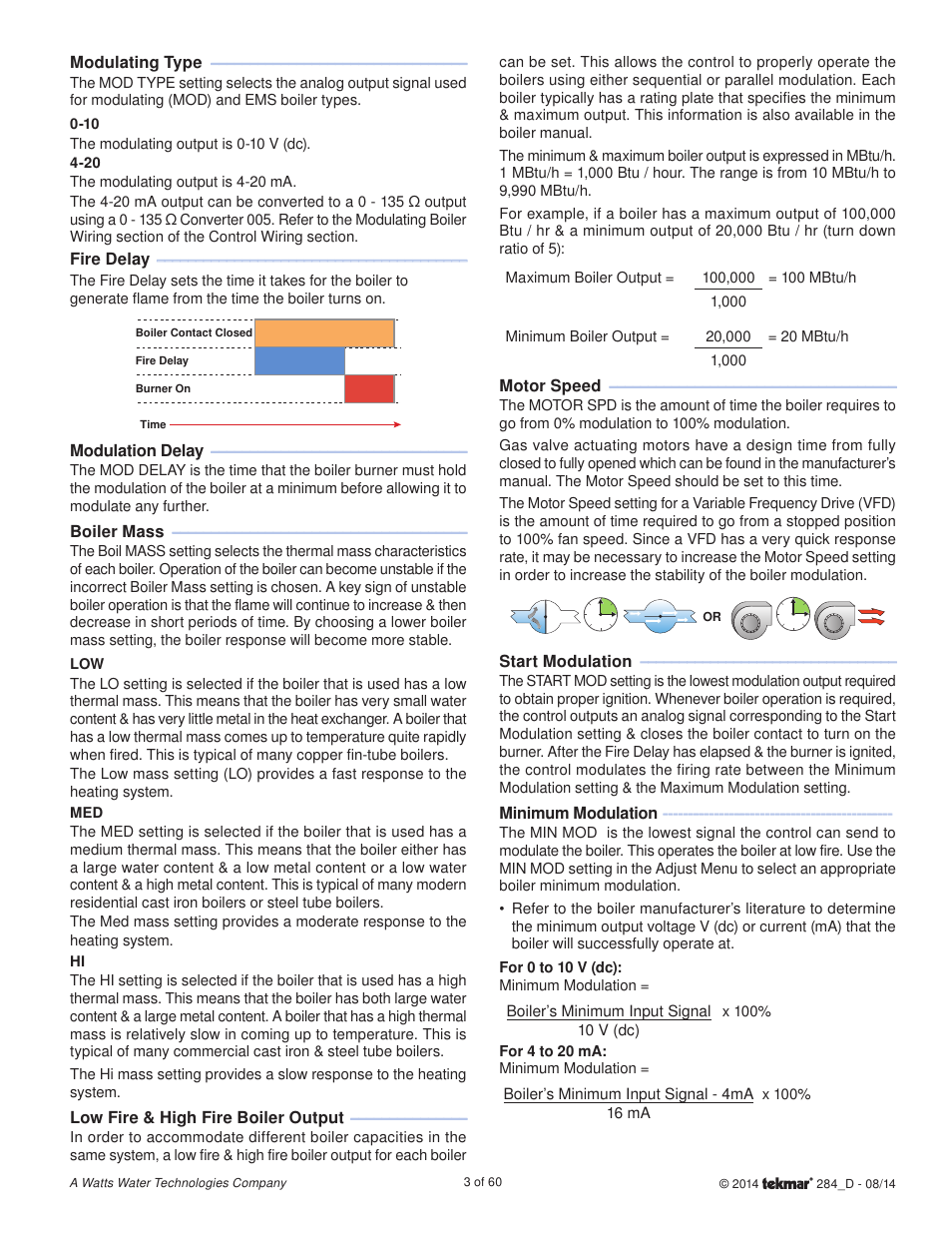 tekmar 284 Boiler Control User Manual | Page 3 / 60