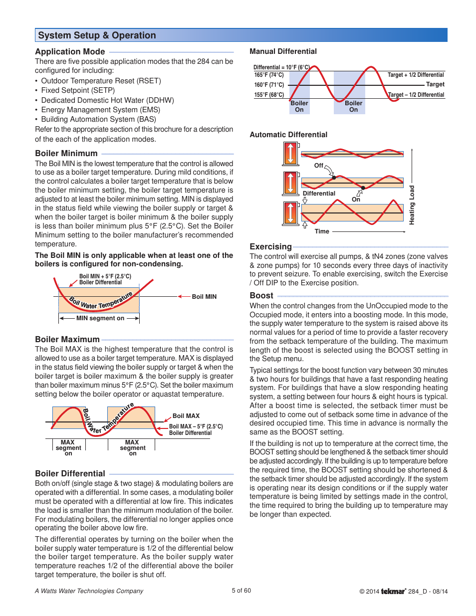 System setup & operation | tekmar 284 Boiler Control User Manual | Page 5 / 60