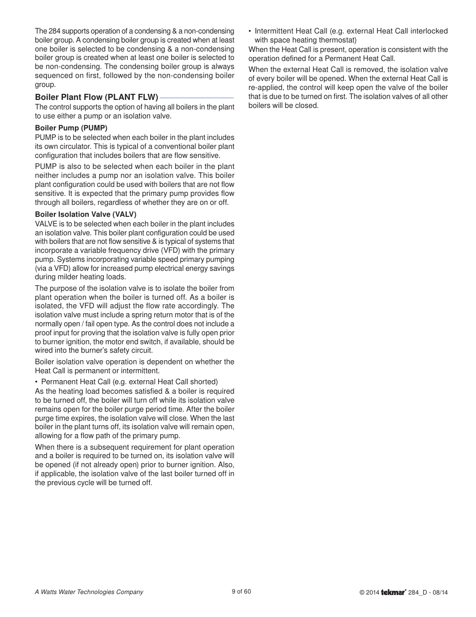 tekmar 284 Boiler Control User Manual | Page 9 / 60