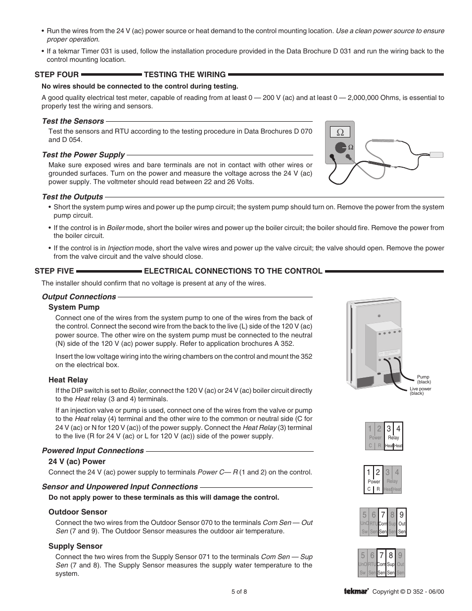 tekmar 352 House Control User Manual | Page 5 / 8