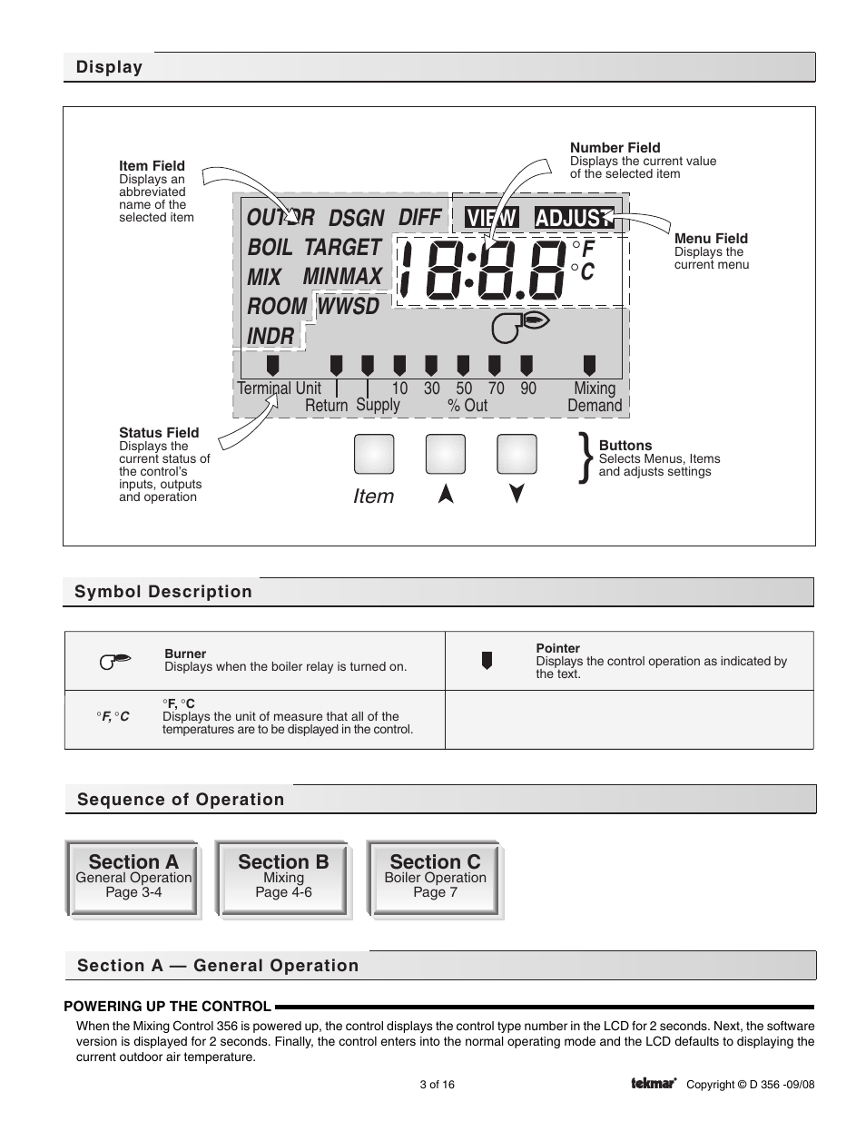 tekmar 356 Mixing Control User Manual | Page 3 / 16