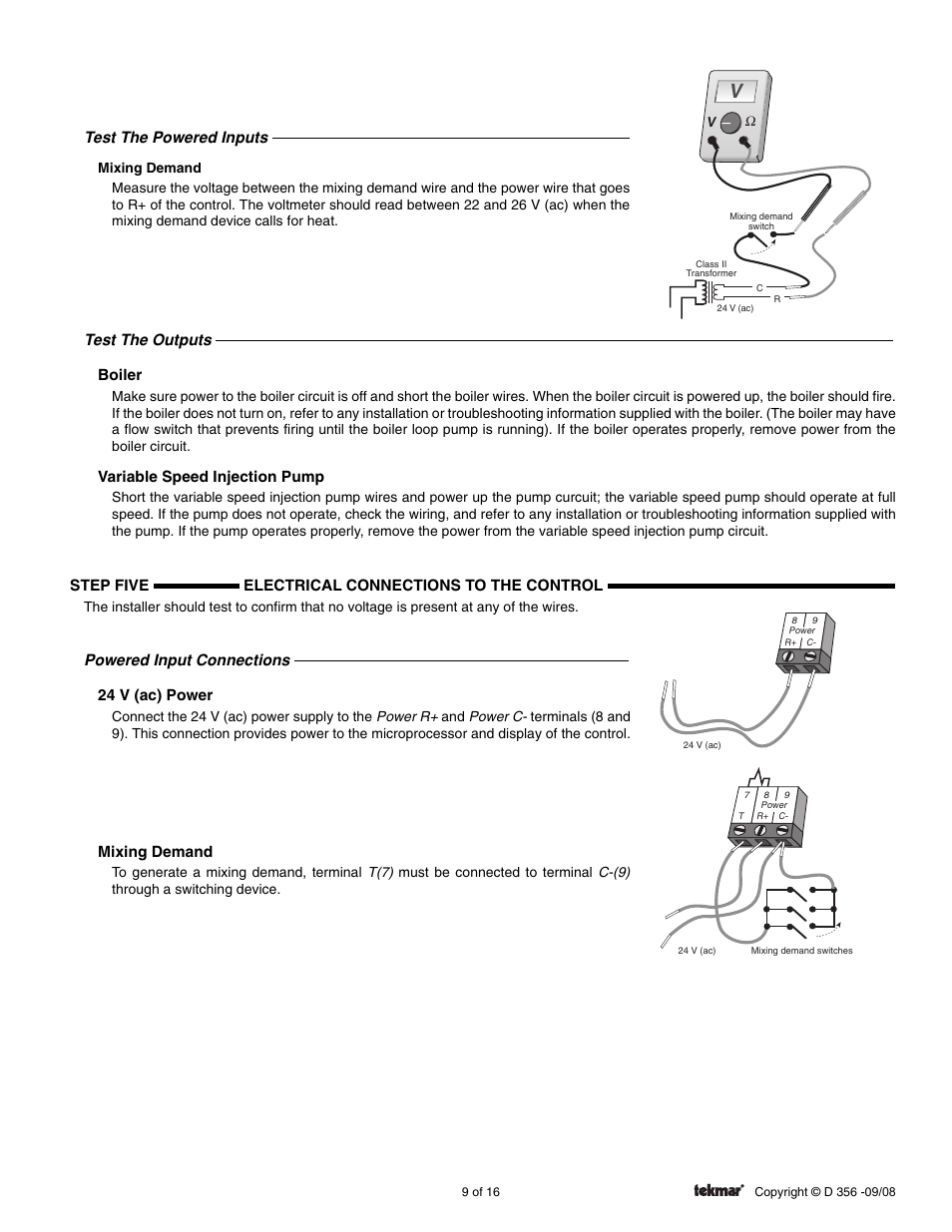 tekmar 356 Mixing Control User Manual | Page 9 / 16