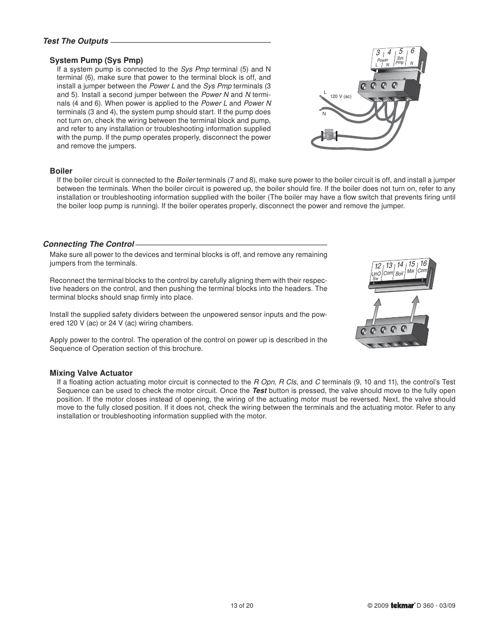 tekmar 360 Mixing Control User Manual | Page 13 / 20