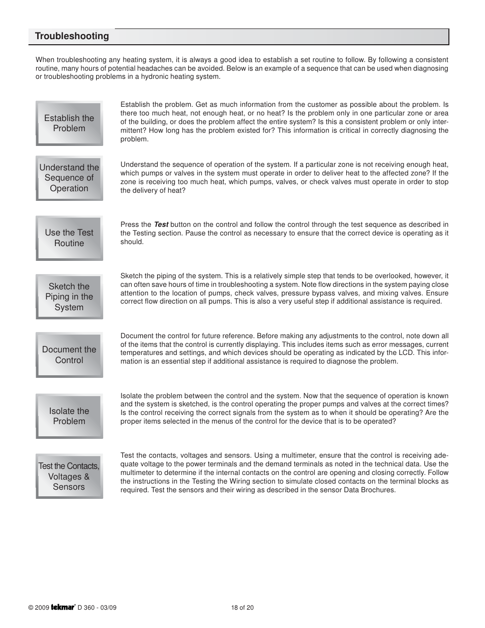 tekmar 360 Mixing Control User Manual | Page 18 / 20
