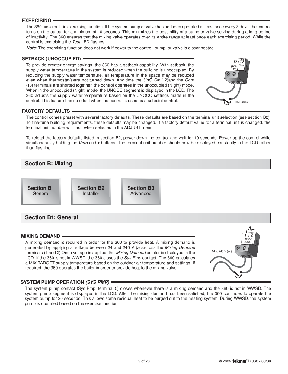 tekmar 360 Mixing Control User Manual | Page 5 / 20