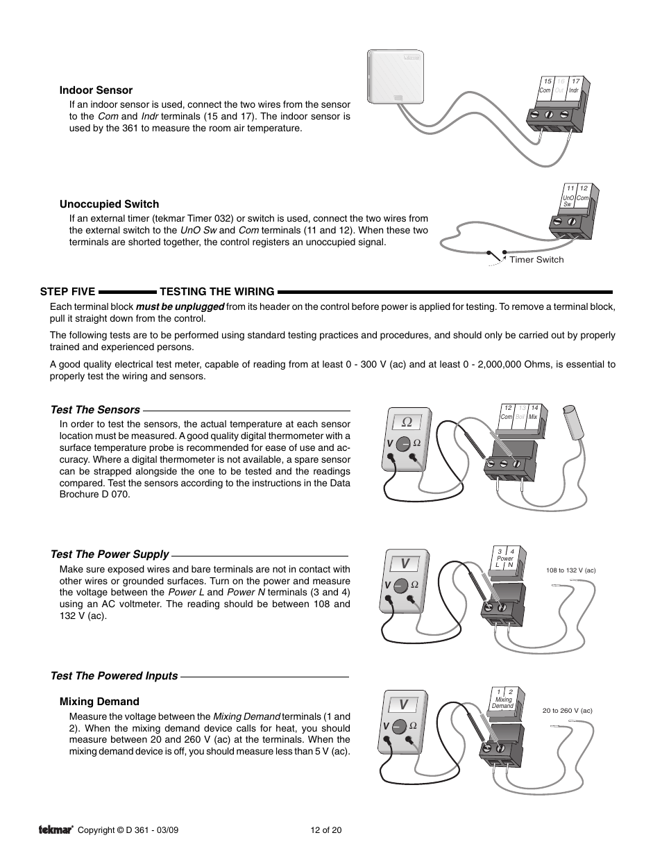 tekmar 361 Mixing Control User Manual | Page 12 / 20
