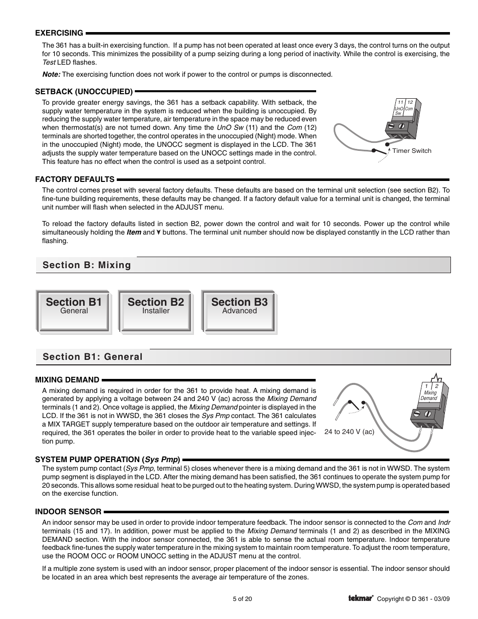 tekmar 361 Mixing Control User Manual | Page 5 / 20