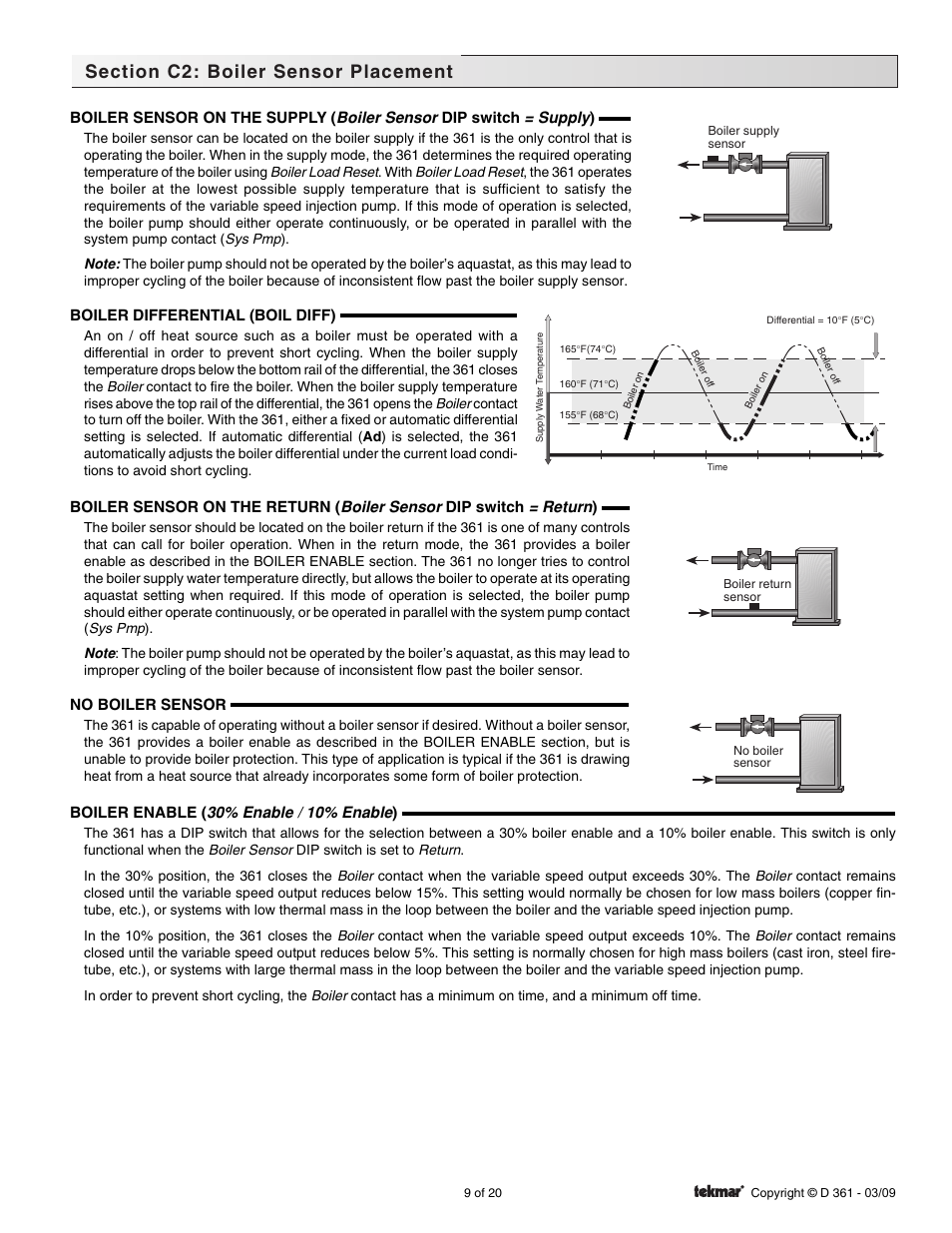 tekmar 361 Mixing Control User Manual | Page 9 / 20