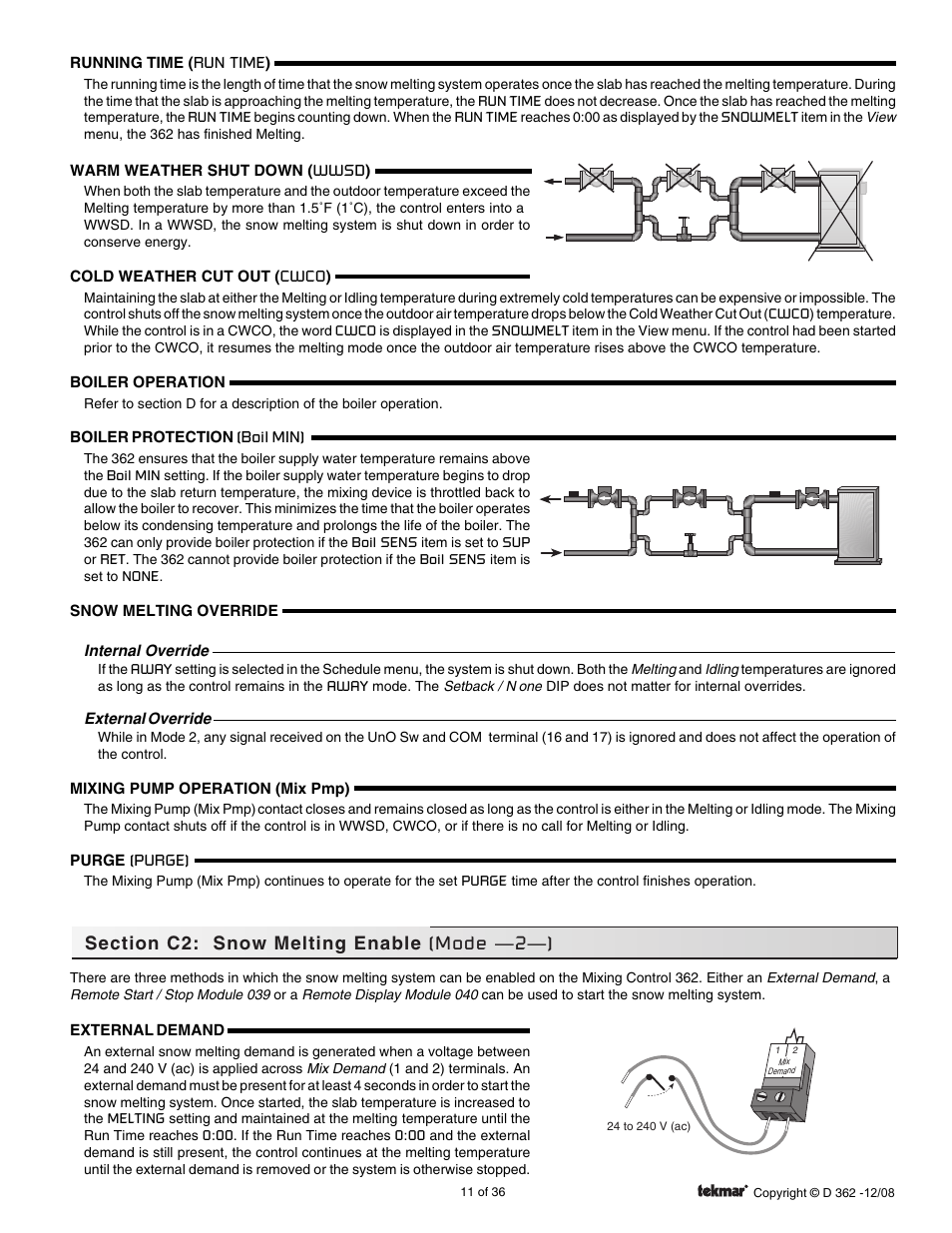 tekmar 362 Mixing Control Installation User Manual | Page 11 / 36
