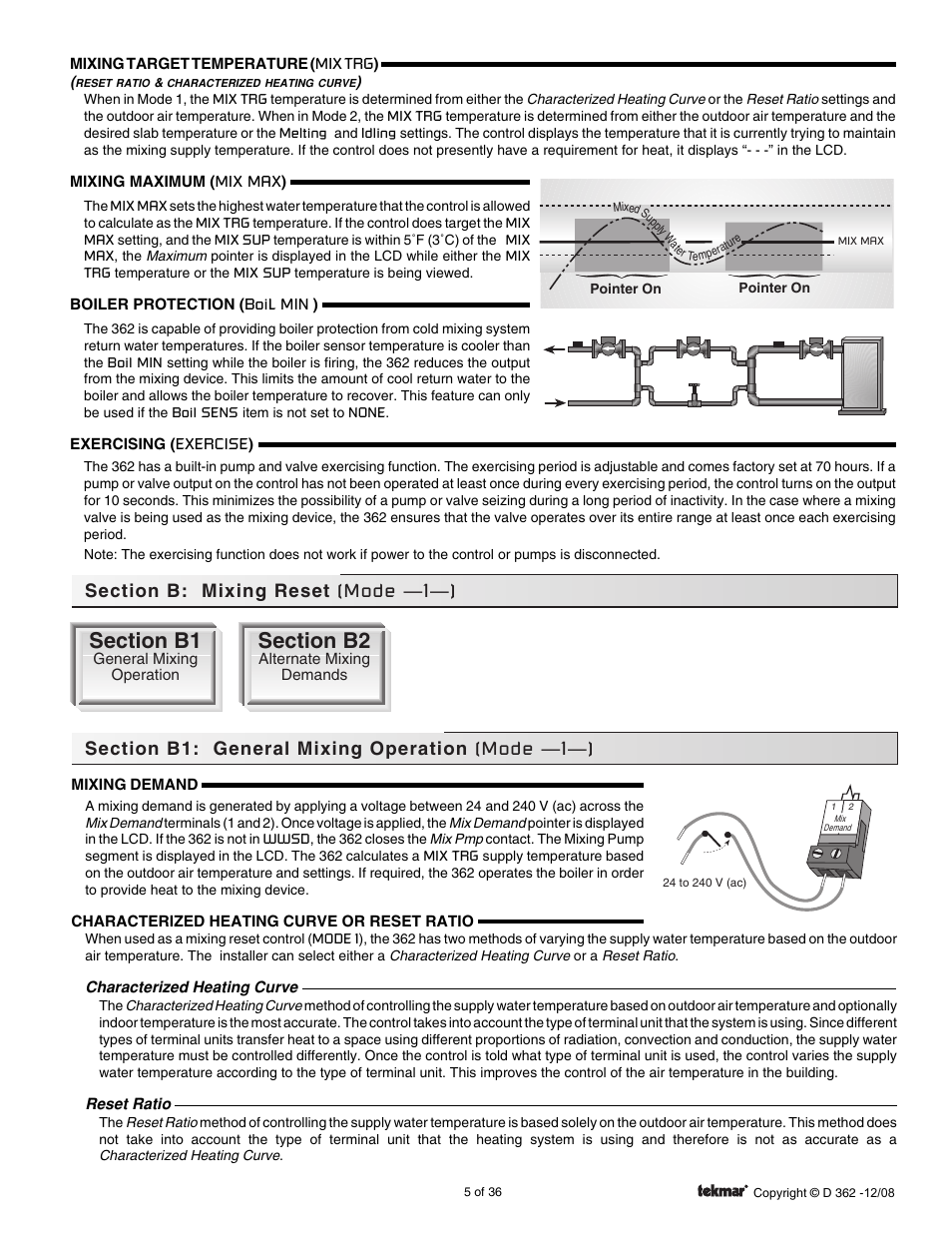 Mixing reset | tekmar 362 Mixing Control Installation User Manual | Page 5 / 36