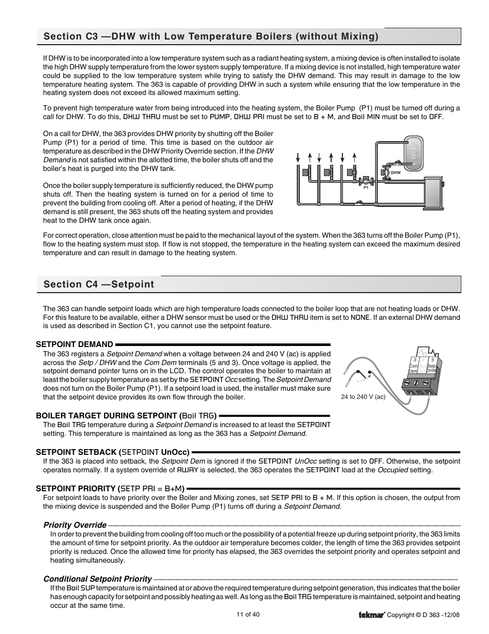 tekmar 363 Universal Reset Control Installation User Manual | Page 11 / 40