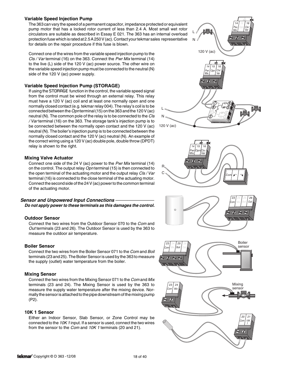 tekmar 363 Universal Reset Control Installation User Manual | Page 18 / 40