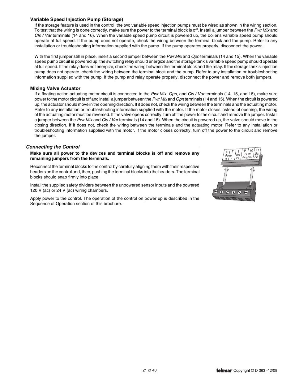 tekmar 363 Universal Reset Control Installation User Manual | Page 21 / 40