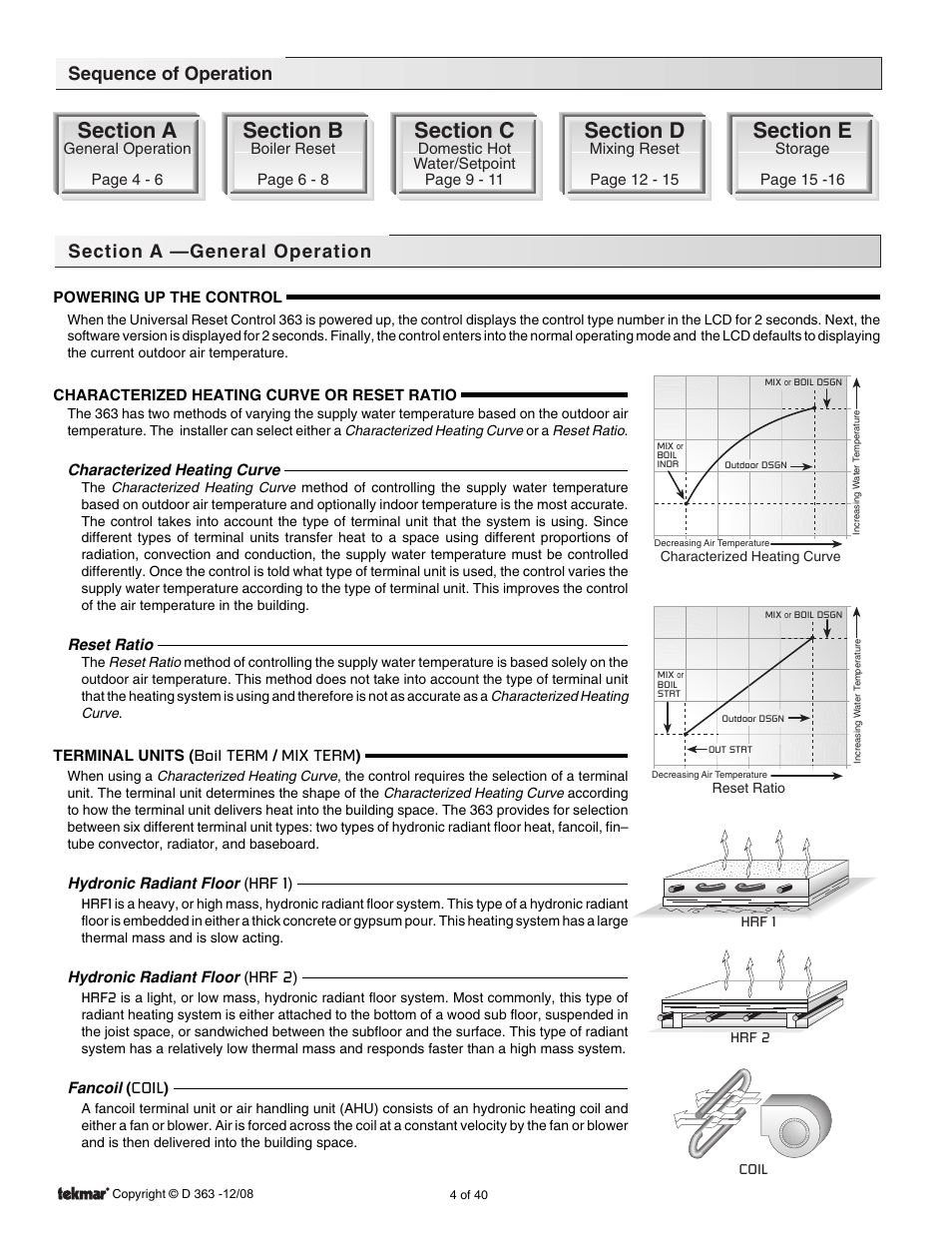 Sequence of operation, General operation | tekmar 363 Universal Reset Control Installation User Manual | Page 4 / 40