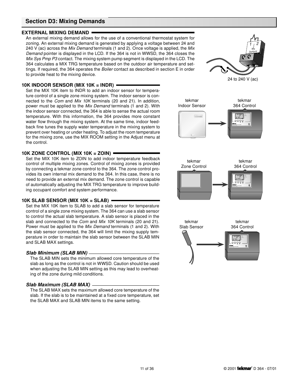 tekmar 364 Universal Reset Control Installation User Manual | Page 11 / 36