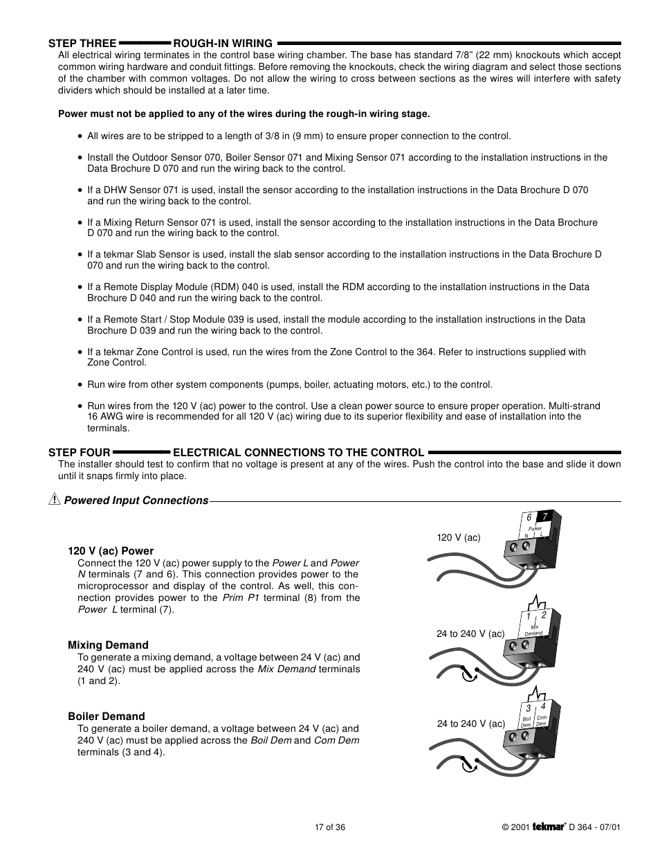 tekmar 364 Universal Reset Control Installation User Manual | Page 17 / 36