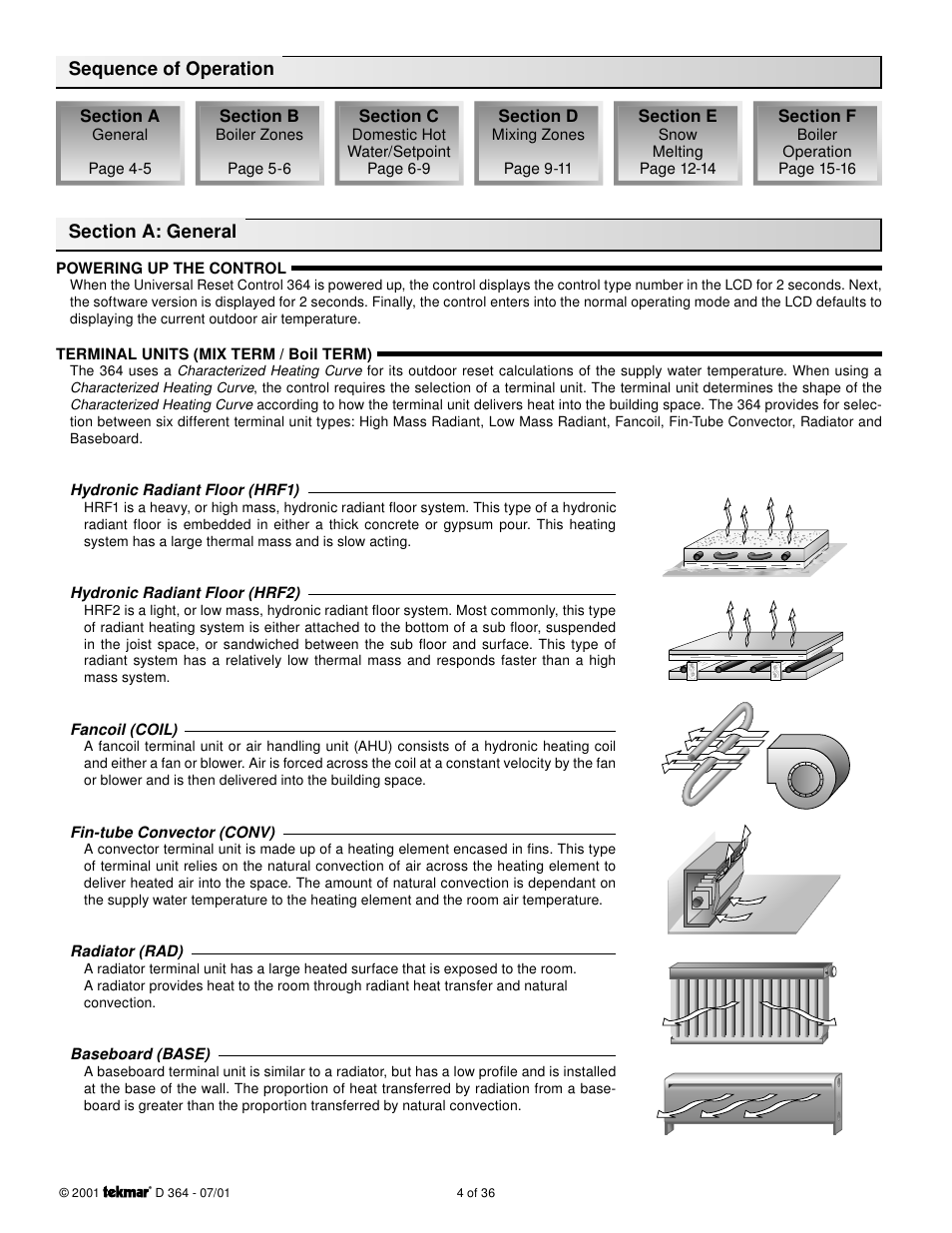 Sequence of operation, General | tekmar 364 Universal Reset Control Installation User Manual | Page 4 / 36