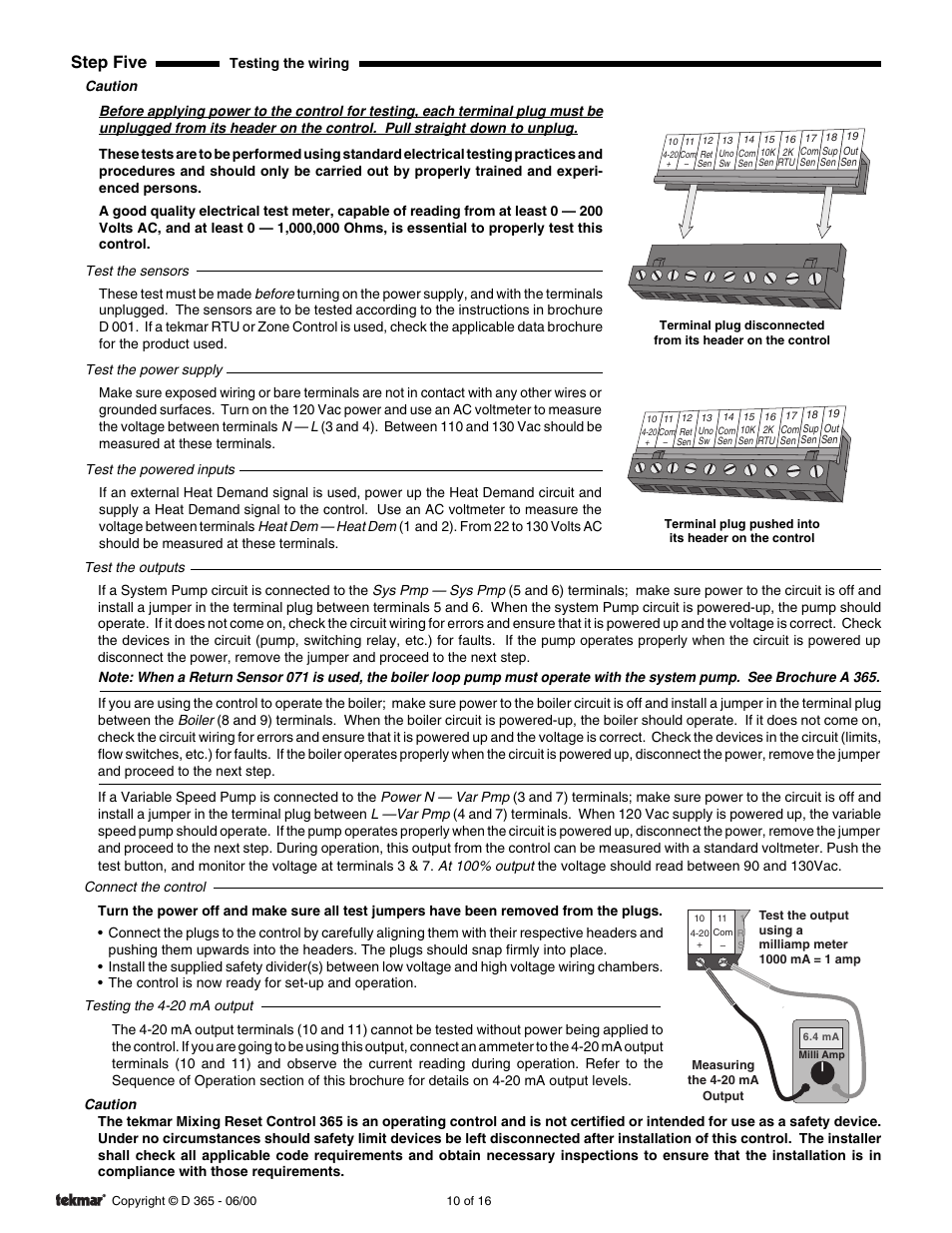 Step five | tekmar 365 Mixing Control User Manual | Page 10 / 16