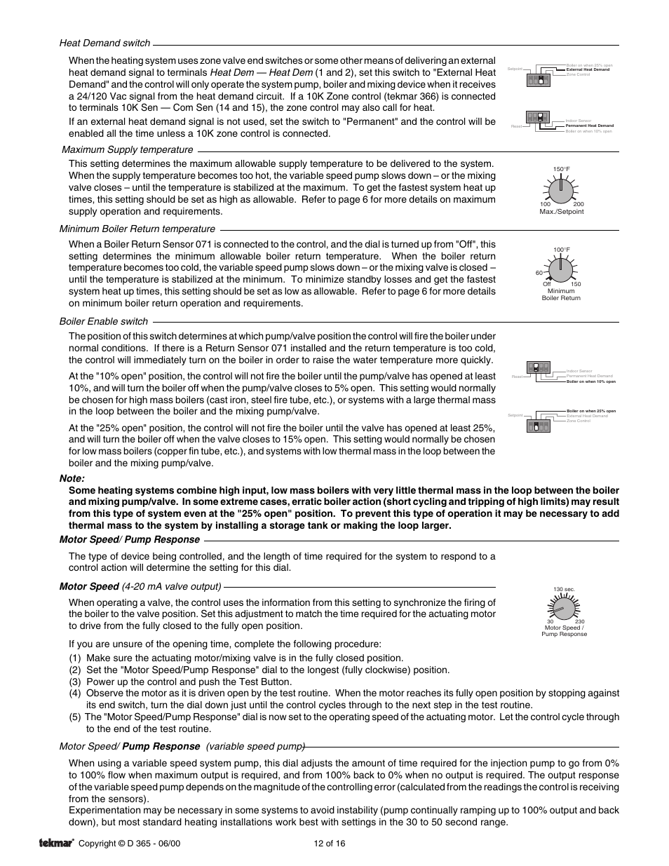 tekmar 365 Mixing Control User Manual | Page 12 / 16