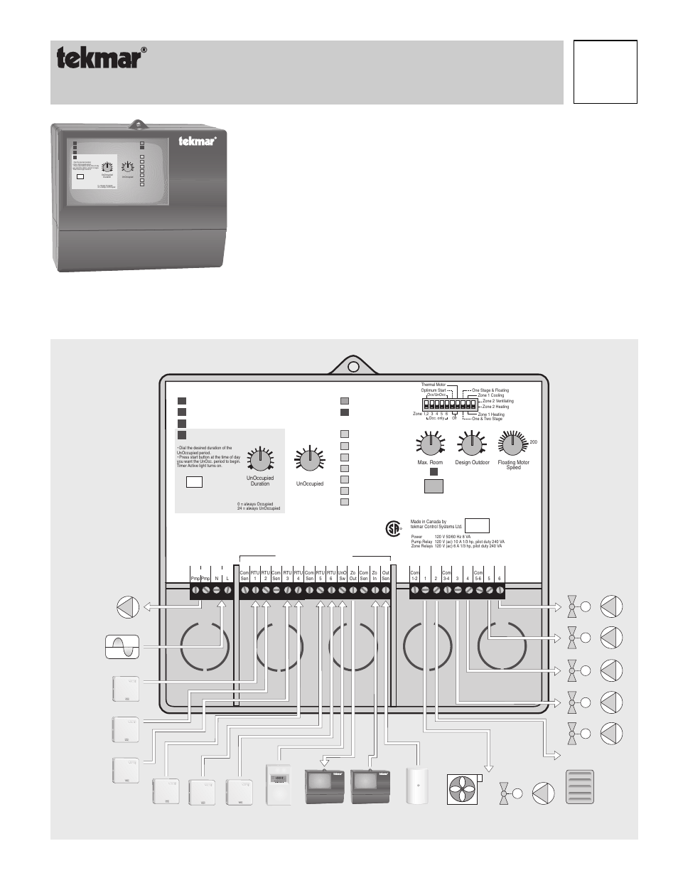 tekmar 367 Zone Control User Manual | 16 pages