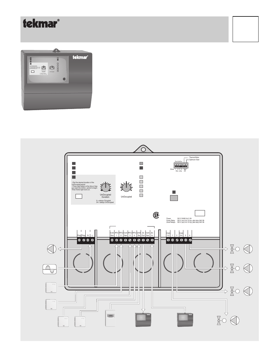 tekmar 368 Zone Control User Manual | 12 pages