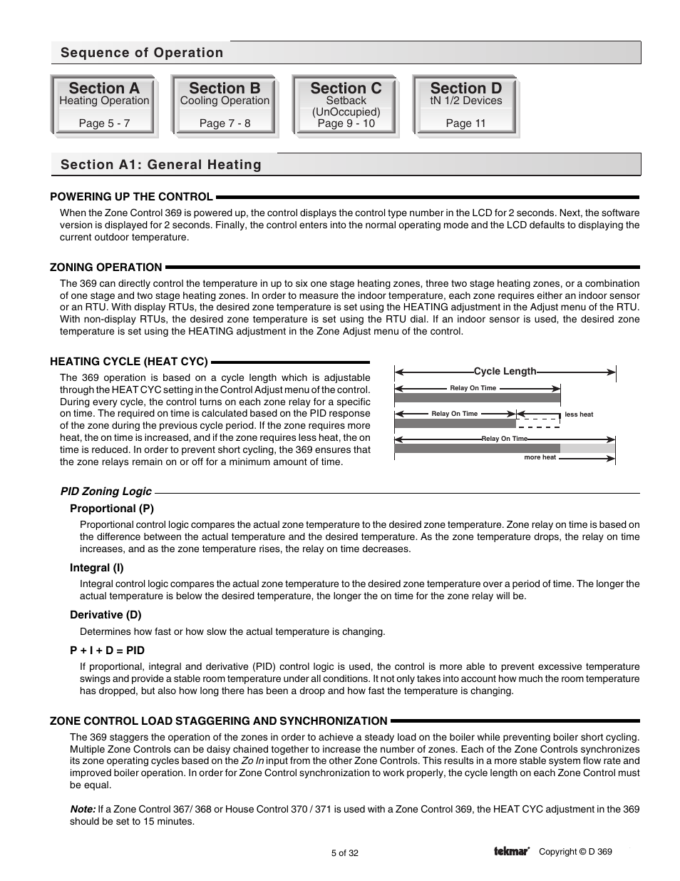 Sequence of operation, General heating | tekmar 369 Zone Control Installation User Manual | Page 5 / 32