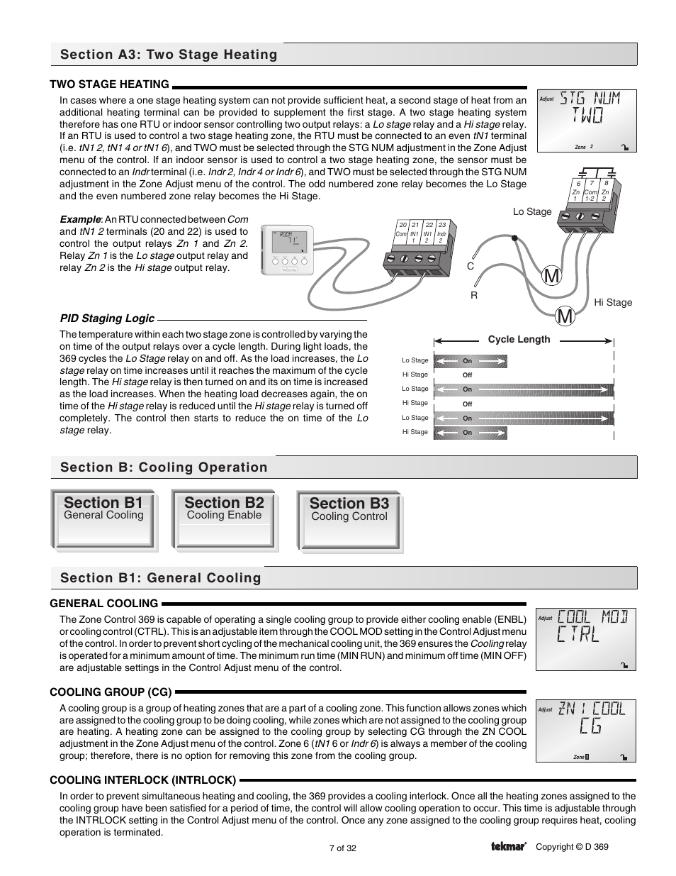 Cooling operation | tekmar 369 Zone Control Installation User Manual | Page 7 / 32