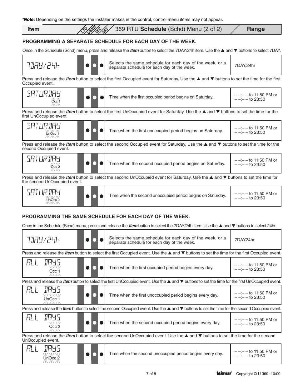 tekmar 369 Zone Control User Manuals User Manual | Page 7 / 8