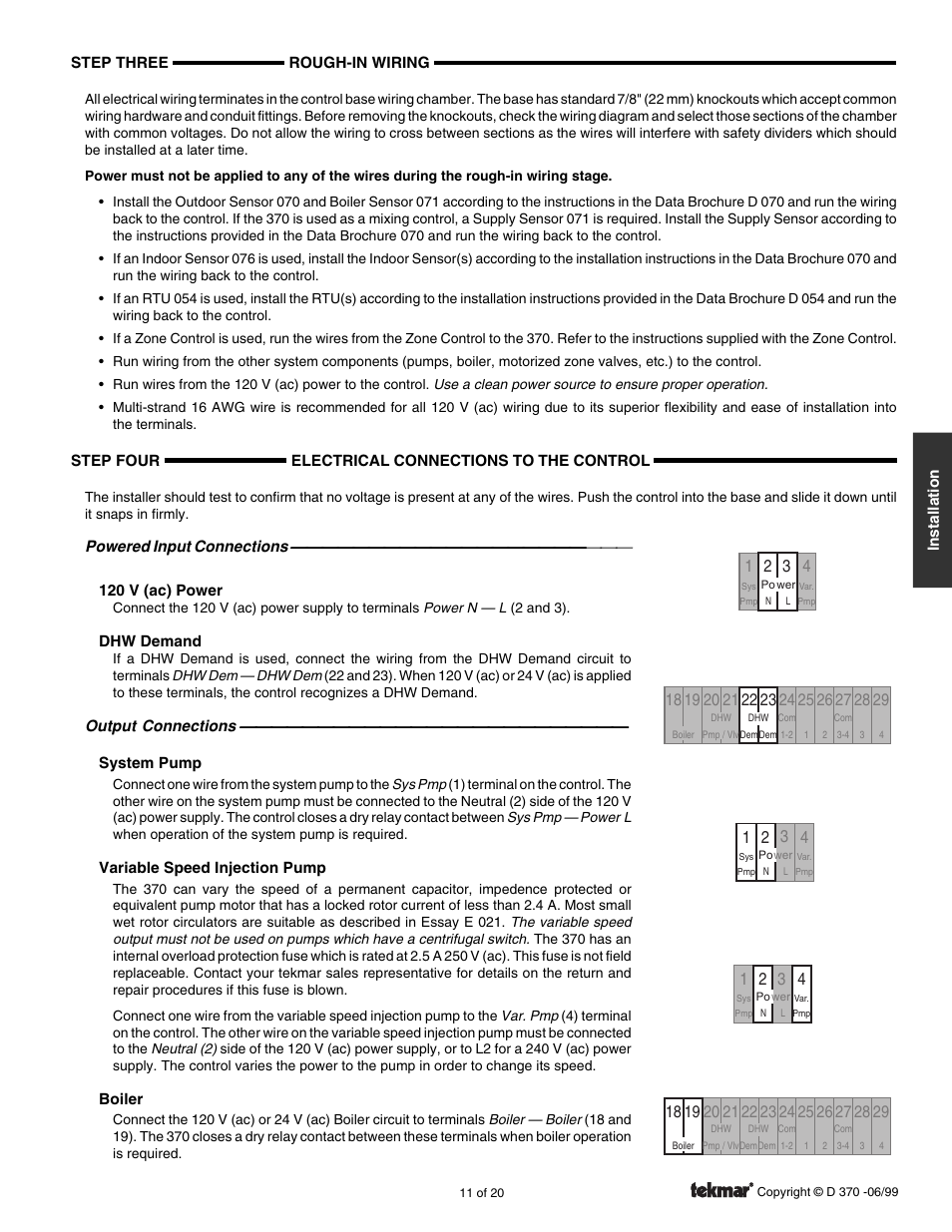 tekmar 370 House Control User Manual | Page 11 / 20