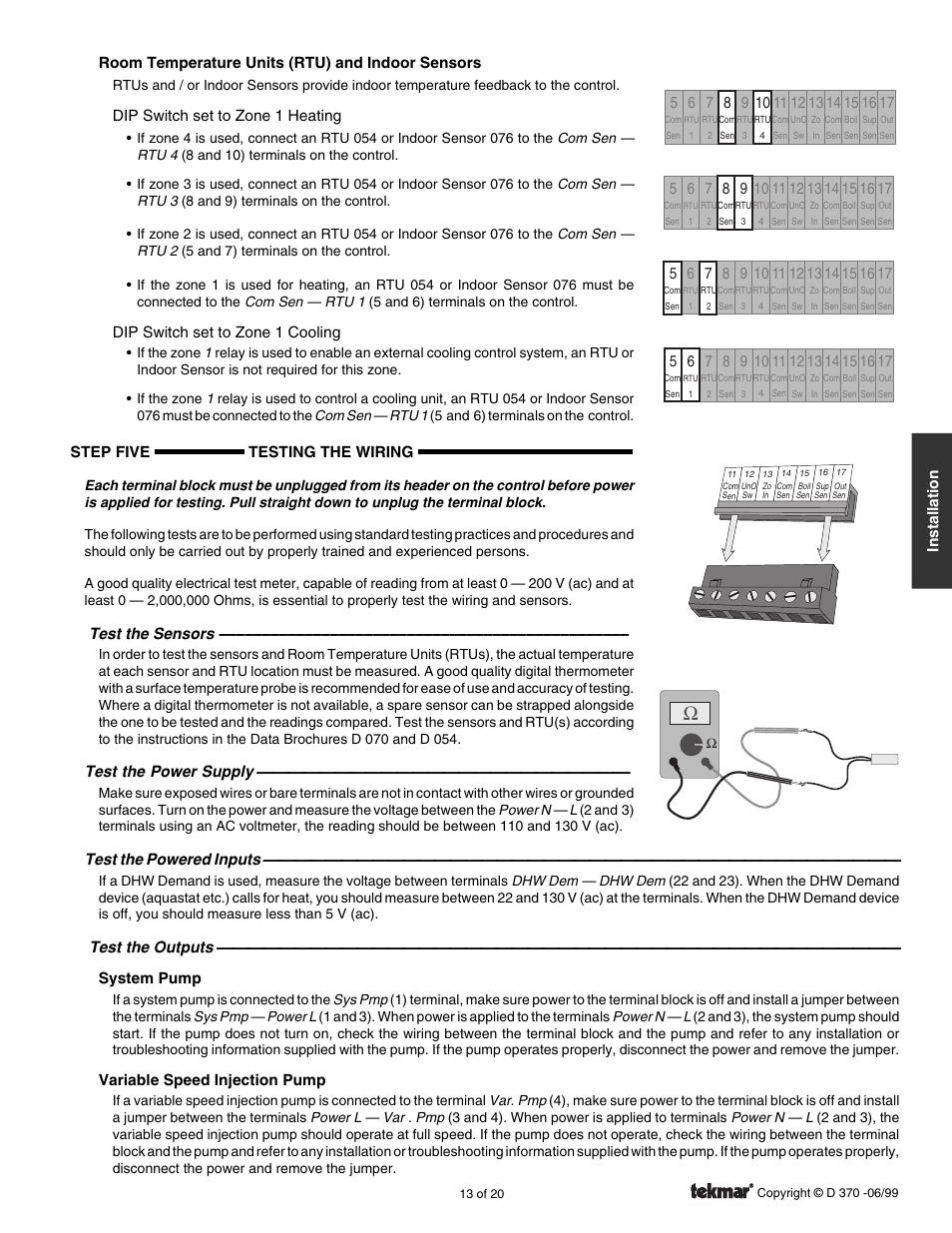 tekmar 370 House Control User Manual | Page 13 / 20