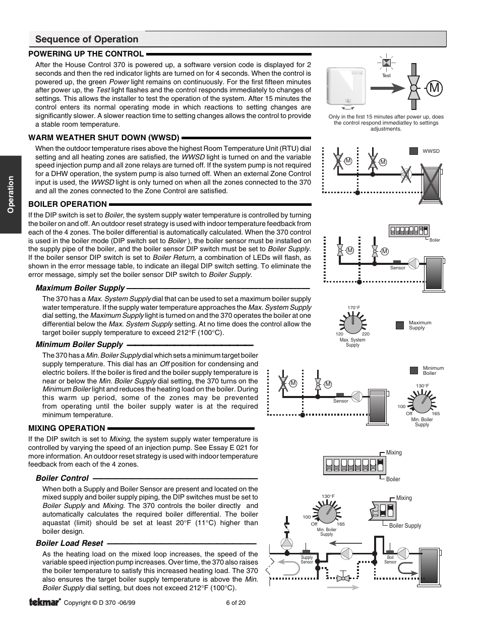 Sequence of operation | tekmar 370 House Control User Manual | Page 6 / 20